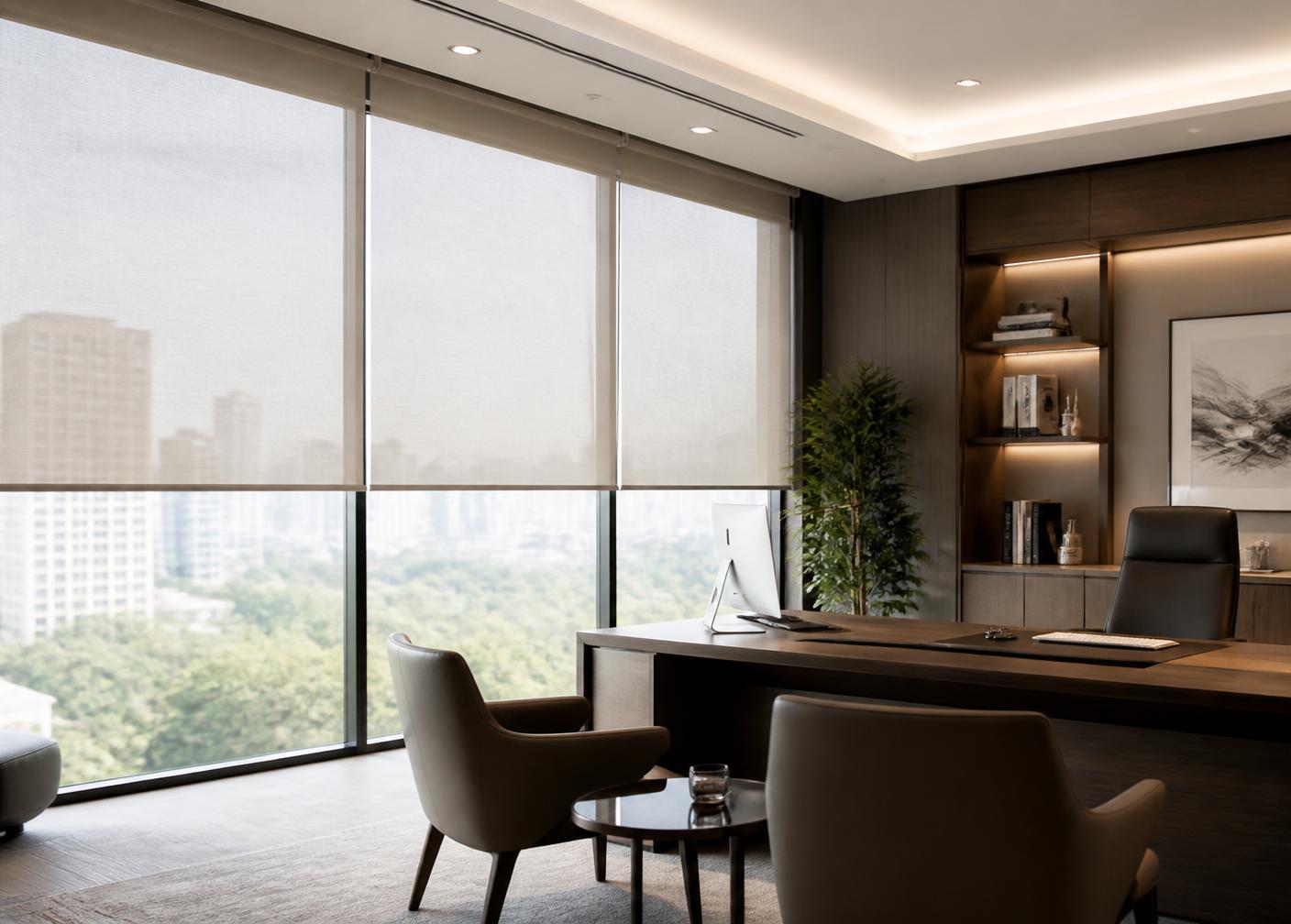 Office Window Blinds — Roller Blinds installation by Capital Curtain Shop